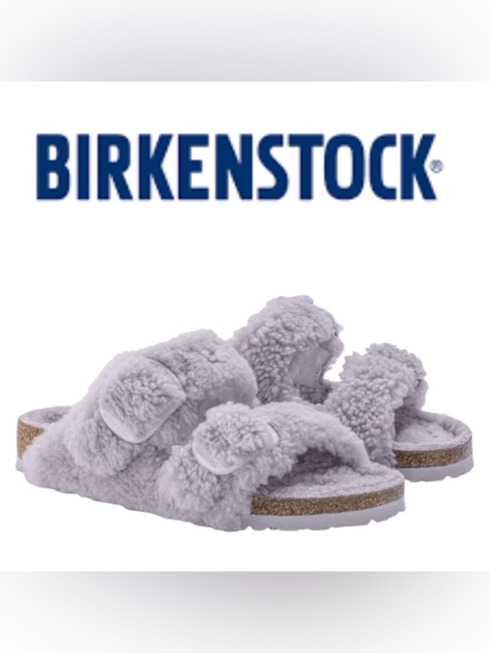 Birkenstock Arizona Big Buckle Teddy Shearling Purple Fog 10- 10.5